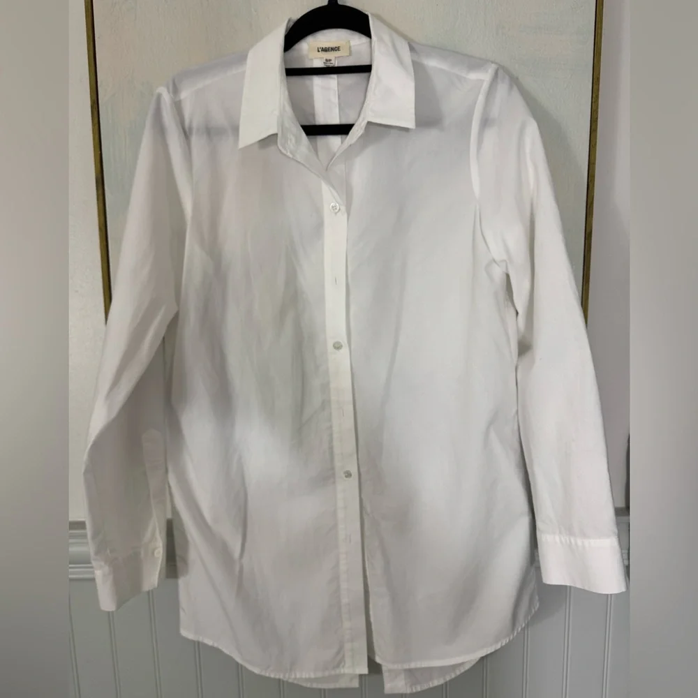L'AGENCE Layla Split Back Button Down Shirt size S - Picture 2 of 6